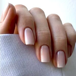 Ombré Cream/Pink & White Rounded Square Press On Nail Kit